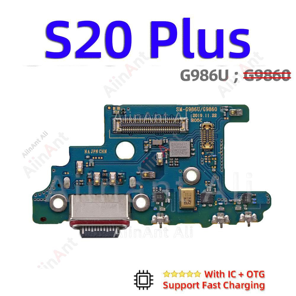 AiinAnt conector de placa de cargador USB, puerto de carga, Cable flexible, base Original For Samsung Galaxy S20 Ultra Plus FE S20 + G988B G988U G986B G986U G981B G981U G781B G780F G988N G986N G981N
