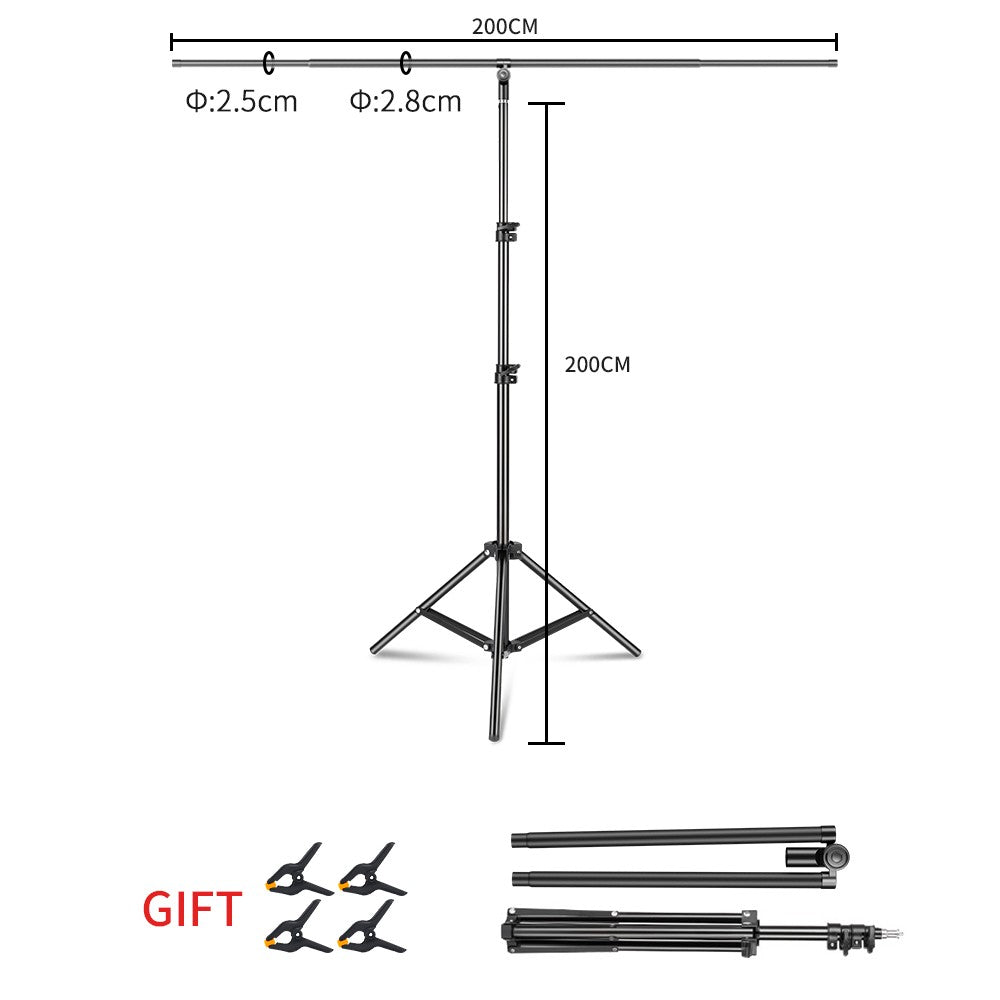 Soporte de fondo en forma de T para fotografía, sistema de soporte ajustable para estudio fotográfico de muselina no tejida, 50x68cm, 1,5x2M, 2x2M