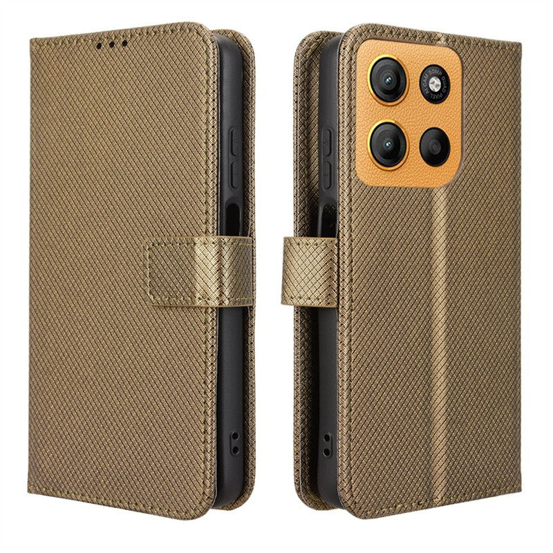 Para Motorola Moto G15 G15 Power funda de lujo con tapa patrón de diamante piel PU funda tipo billetera de cuero con soporte para Moto G15 4G bolsas de teléfono