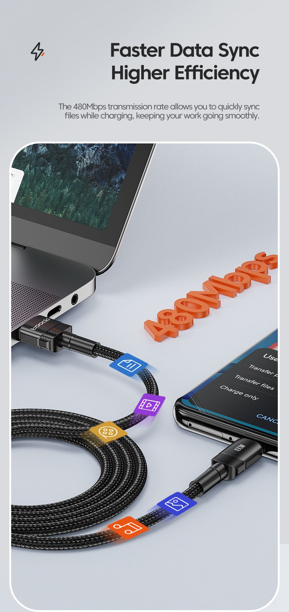 Toocki 100W Cable USB C carga súper rápida 1M 2M Cable cargador tipo C para Huawei Honor Samsung Xiaomi USBC Cable de carga de datos