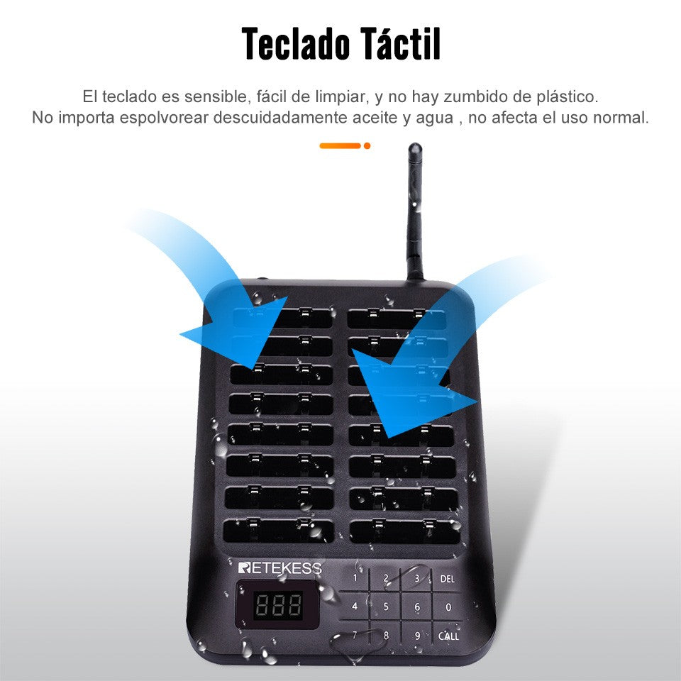 RETEKESS TD157 Sistema de Llamada Inalámbrico para Restaurantes, Localizadores de Mesa, Receptores de Señal Sonora para Food Trucks, Restaurantes de Comida Rápida, Cafeterías y Bares