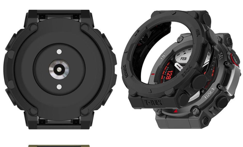 Funda 2 en 1 + película de vidrio templado para Huami Amazfit T Rex 2 TPU Protector de pantalla de PC y cubierta protectora de parachoques para Amazfit TRex2