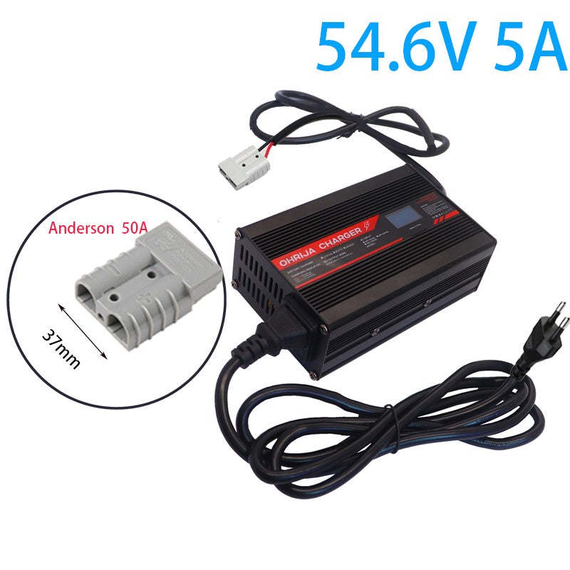 Cargador inteligente de 54,6 V y 5A, carcasa de aluminio adecuada para batería L