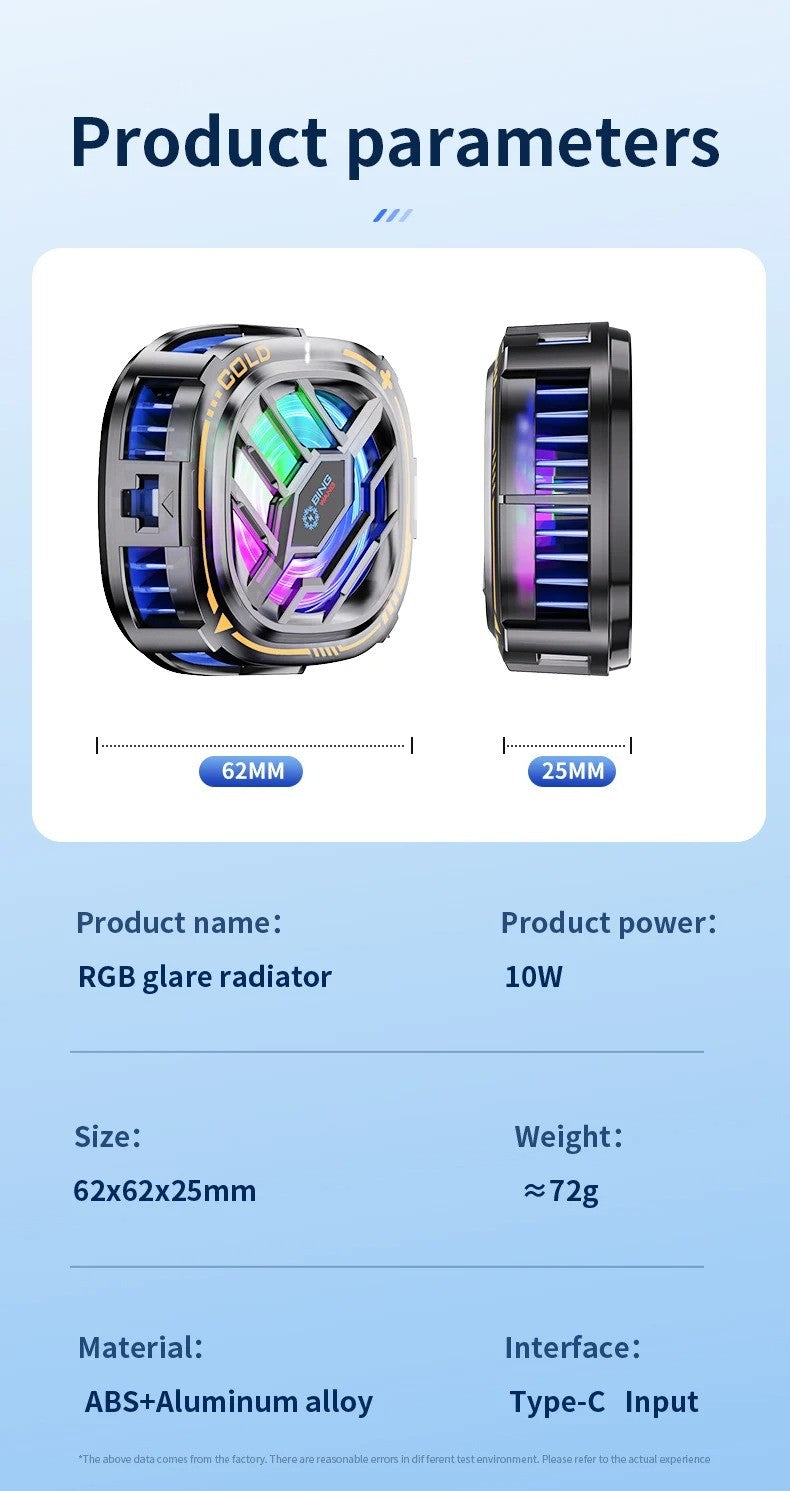 Ventilador de refrigeración de radiador móvil magnético 2 en 1 para iPhone IPAD Samsung Huawei teléfono móvil tableta ordenador refrigeración de juegos General