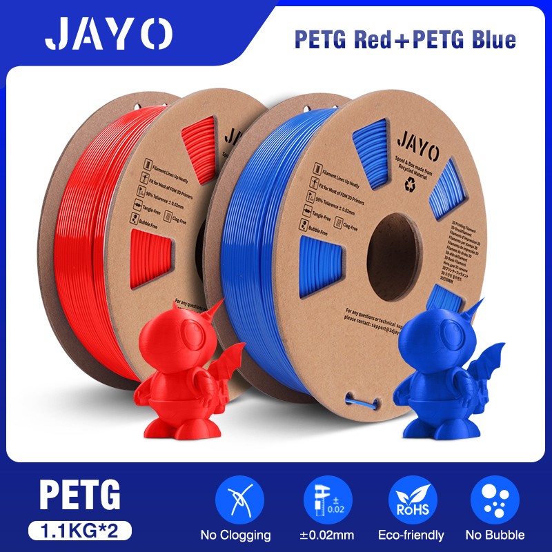 Filamento de impresora 3D JAYO PLA/PETG/SILK/TPU/ABS 1,75mm 2 rollos de materiales de impresión 3D para impresora 3D envío gratis