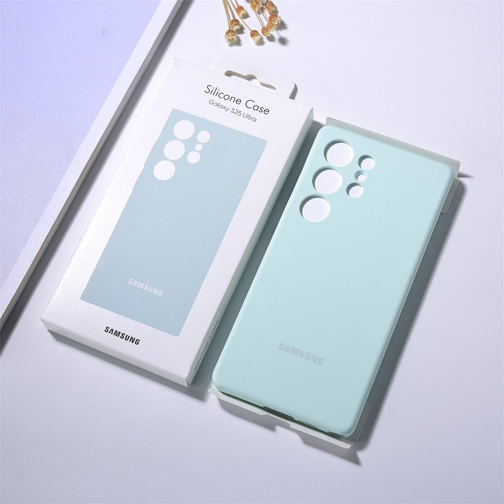 Funda Original Samsung Galaxy S25 Ultra, funda de silicona líquida sedosa S25Ultra S25 + S 25 5G, carcasa protectora trasera suave al tacto + caja