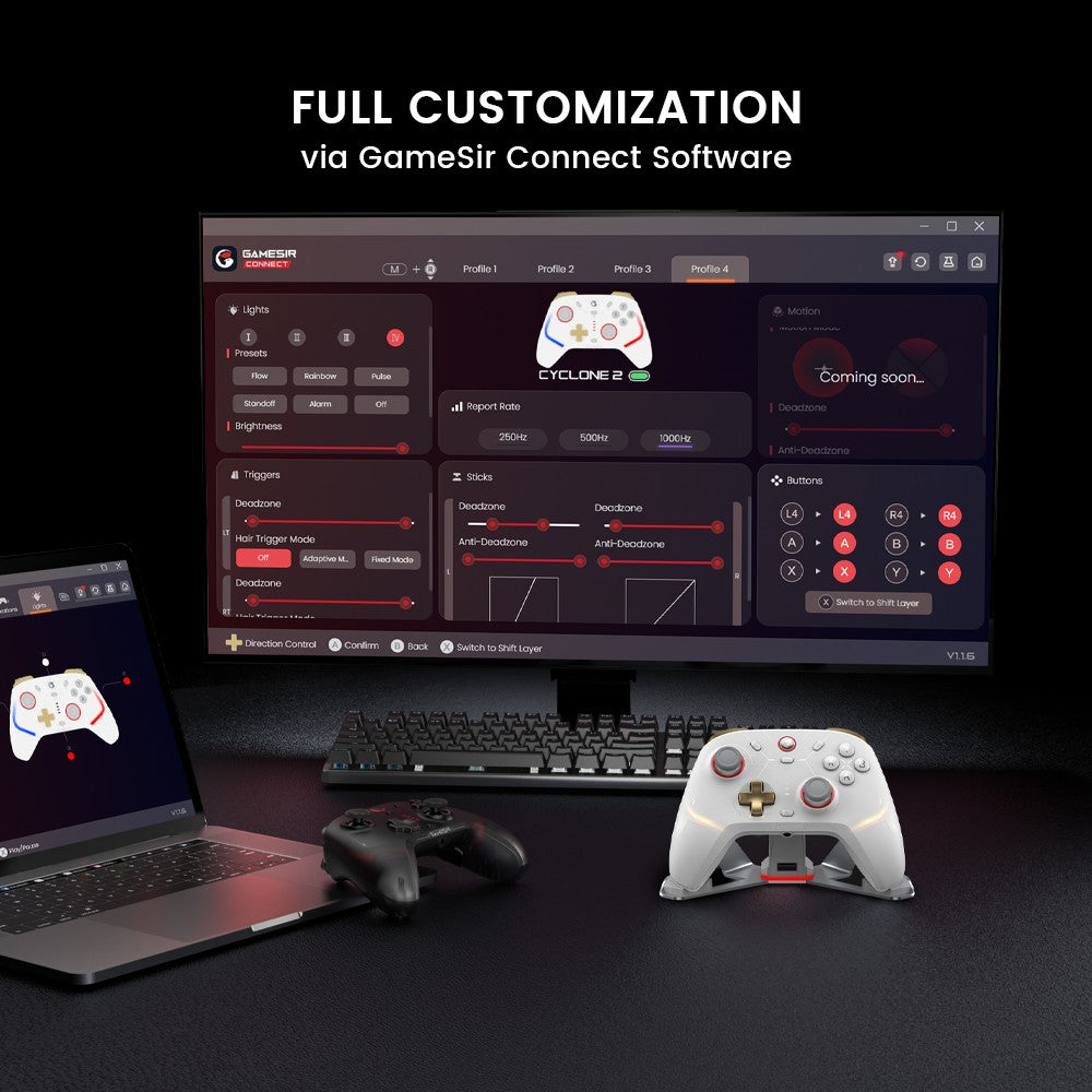 GameSir Cyclone 2 Bluetooth Gamepad controlador de juegos inalámbrico para Nintendo Switch 2 Arcade iPhone Android teléfono PC Joystick