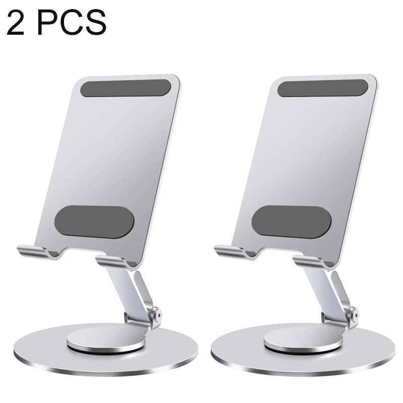 Soporte giratorio para teléfono móvil, soporte de Metal de aluminio para teléfono, soporte Universal plegable para tableta y teléfono de escritorio, alta calidad, 1/2 Uds.