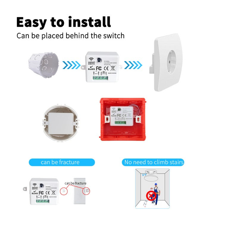 Interruptor inalámbrico RF 433Mhz Interruptor de luz Control remoto 86 Panel de pared 10A 110V-220V Receptor para lámpara LED ventilador