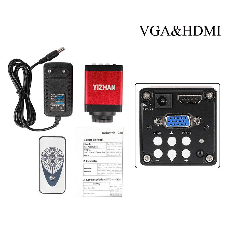 YIZHAN 60MP 48MP 13MP HD microscopio Digital para soldar 4K HDMI USB VGA microscopio electrónico cámara lente de Zoom para medir