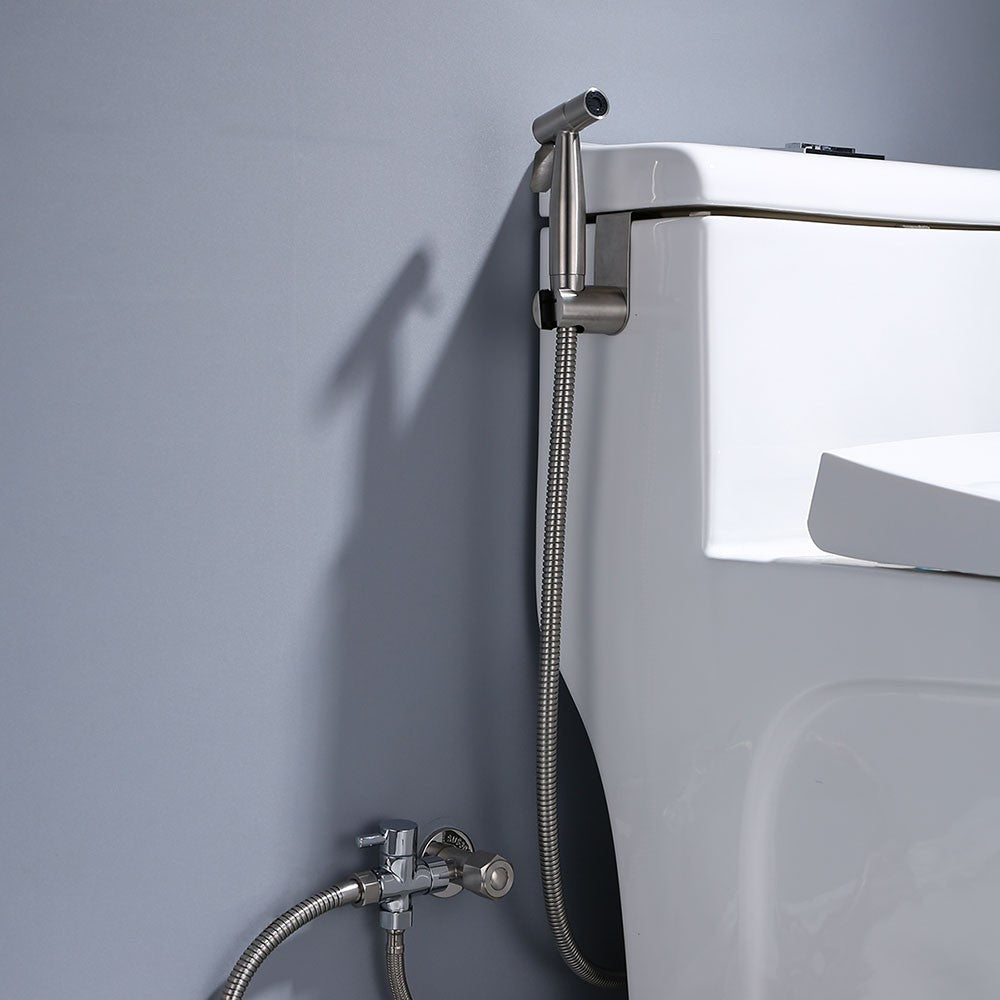 Set de Rociador Bidé Portátil para Inodoro, Grifo Bidé de Mano de Acero Inoxidable para Baño, Rociador de Mano con Cabezal de Ducha Autolimpiante