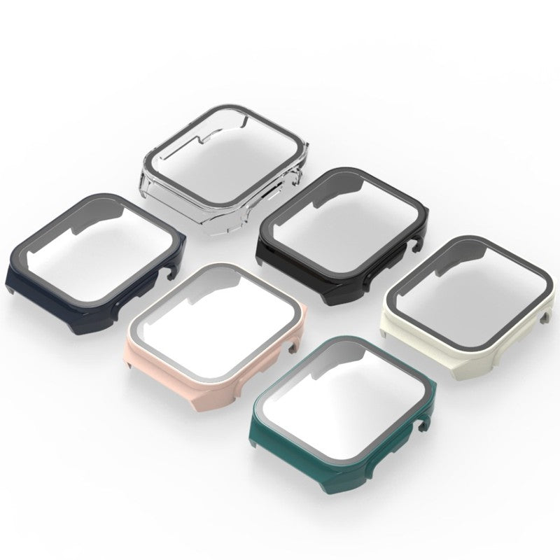 Carcasa de borde duro, película protectora de vidrio para pantalla, marco de reloj inteligente, funda protectora para reloj inteligente Haylou S8, accesorios