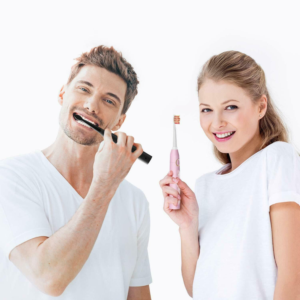 Fairywill-cepillo de dientes eléctrico FW-507, dispositivo con 5 modos, Cargador USB, temporizador de repuesto, 8 cabezales