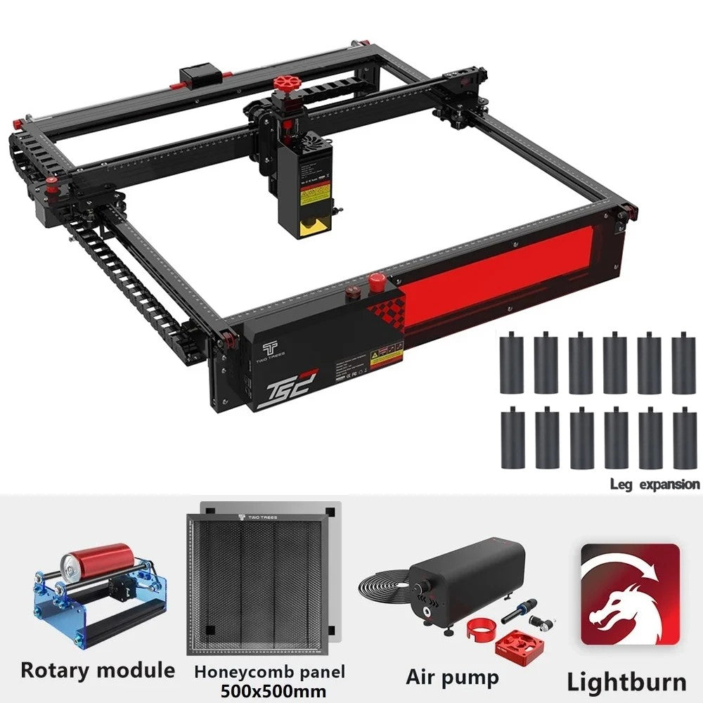 Twotrees-máquina de grabado láser TS2, cortador de tecnología de punto comprimido, interruptor de límite de eje XY, 450X450mm, 20W