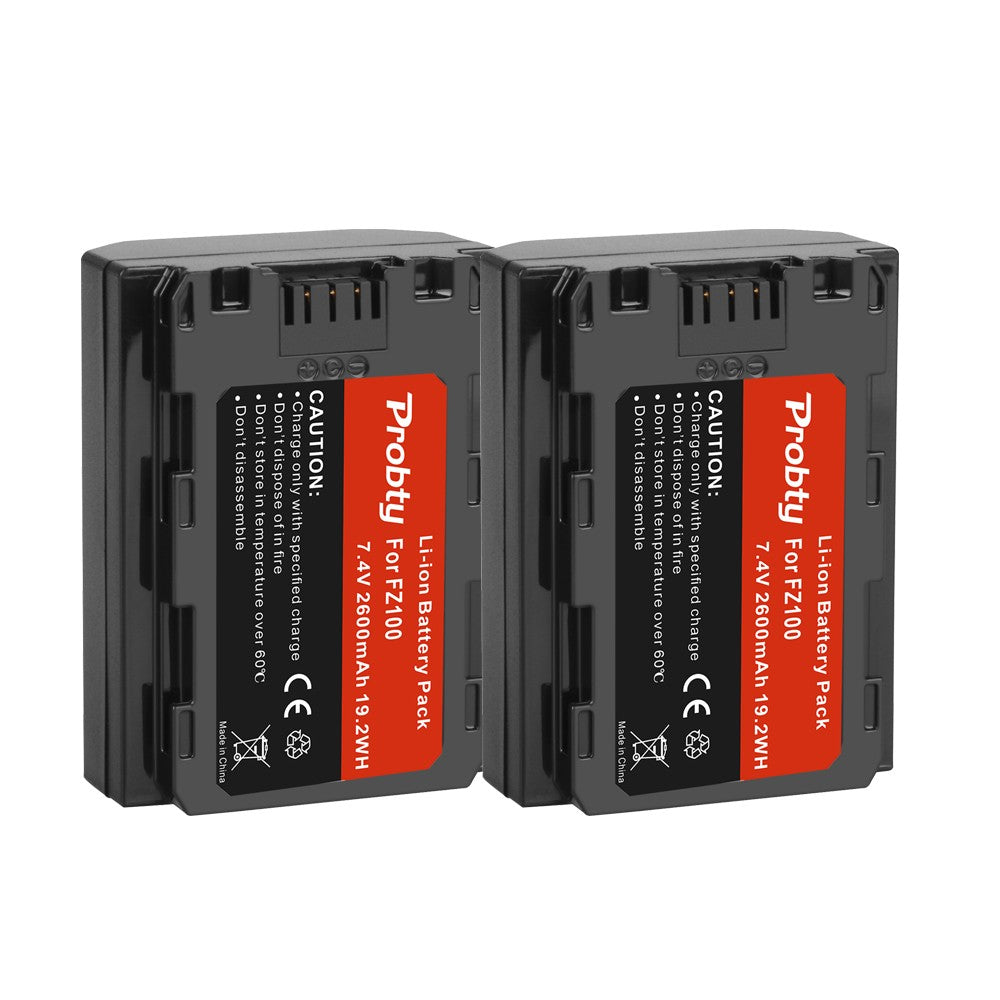 NP-FZ100 NP FZ100 NPFZ100 batería de 2600mAh + cargador USB Dual LCD para cámaras Sony Alpha A7III A7R III A9 Alpha 9 A7R3 A6600
