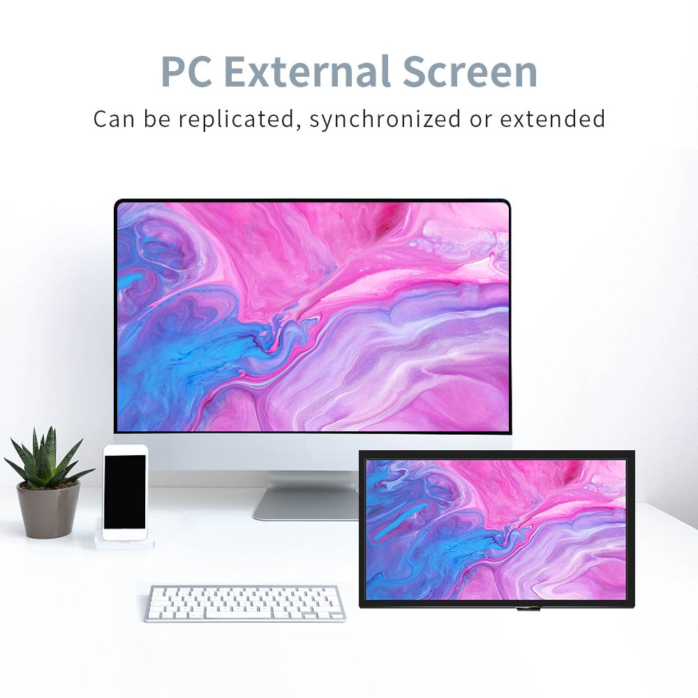 Módulo LCD de pantalla táctil capacitiva de 10,1 pulgadas con carcasa y pantalla IPS de 1024*600 de píxeles altos para Monitor de ordenador Raspberry Pi 4/3B +