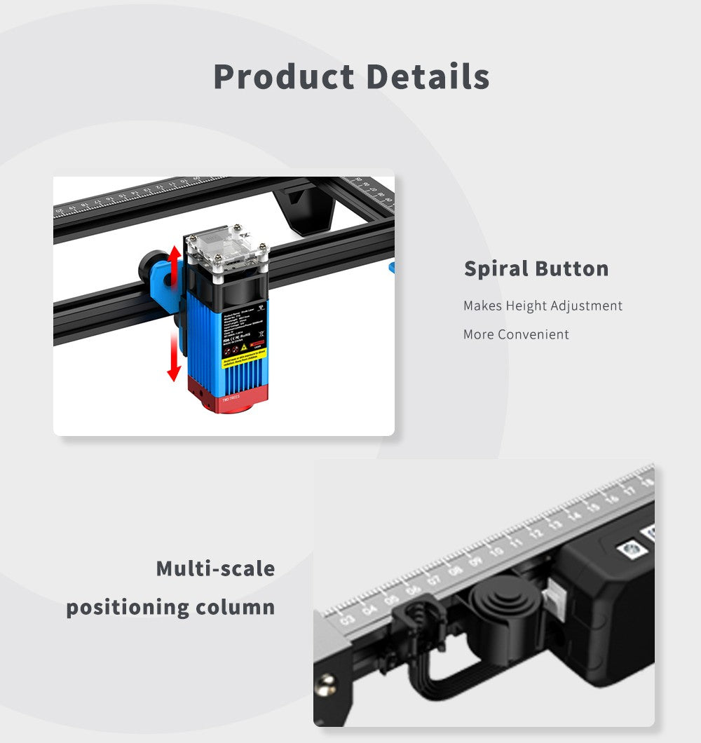 Grabador láser TwoTree, enrutador CNC TTS10 Pro/TTS-55Pro, máquina cortadora de grabado láser de Metal de 40W/80W con Control fuera de línea Wifi