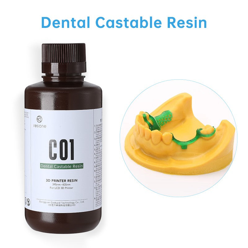 Resina de impresora 3D de fundición de resina Dental Resione D01S para impresora 3D de resina de fotopolímero UV de 405nm Elegoo Anycubic