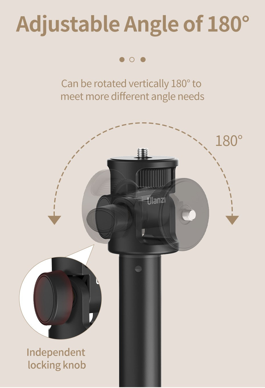 Trípode extensible Ulanzi MT-79 con tornillo de 1/4 pulgadas para cámara DSLR, trípode de micrófono con luz de relleno para teléfono inteligente