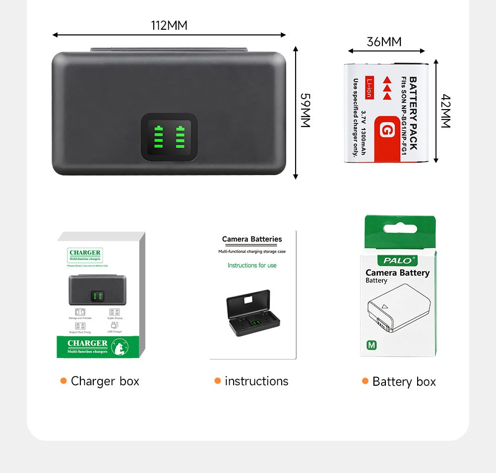 Batería NP-BG1 NP BG1 para Sony DSC-W210 DSC-W100 W50 H50 DSC-H55 DSC-H7 H3 H9 H10 NP-FG1 NP FG1 batería de iones de litio con cargador