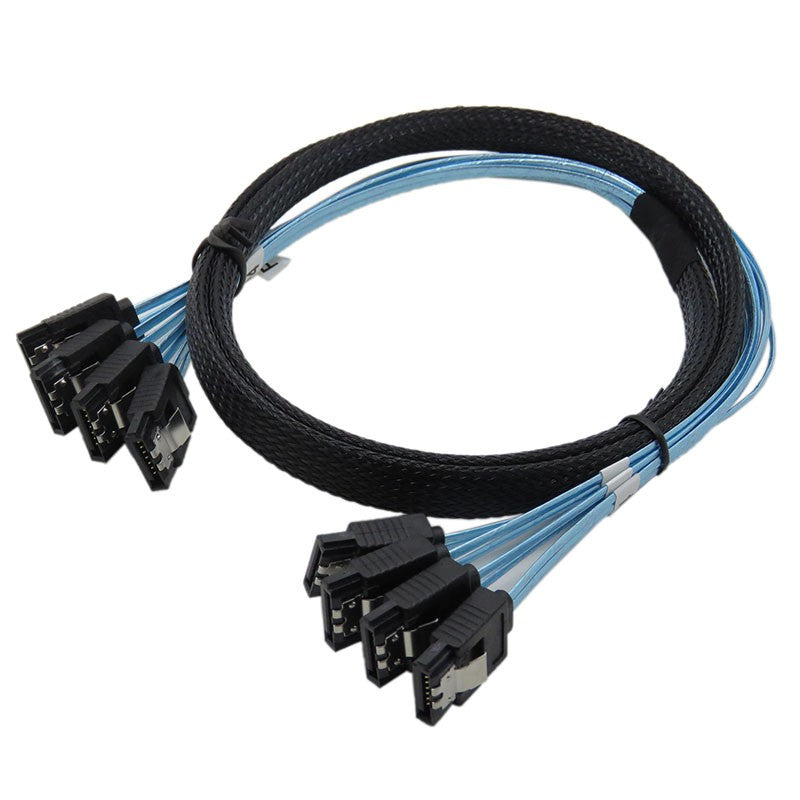 Cable SATA a SATA de 4/6 Puertos, Cable de Datos de 7 Pines SATA SAS de 6Gbps, Cable SATA a SATA para Disco Duro, para Servidor y Minería (4/6 Piezas/Juego)