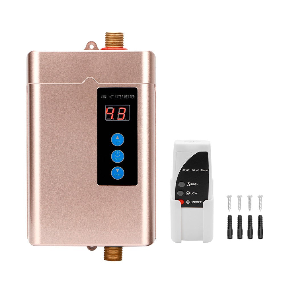 Calentador de agua eléctrico Digital, Control remoto, instantáneo, sin depósito, para cocina, baño, ducha, calentamiento rápido