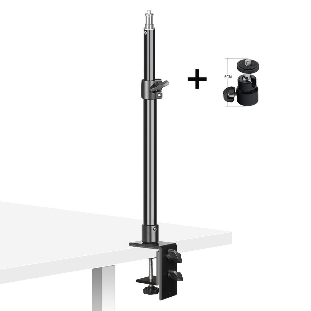 Abrazadera de trípode C, soporte de luz de montaje de escritorio con cabeza de bola de 1/4 ", accesorio de mesa, anillo de luz, soporte de mesa ajustable, cámara DSLR
