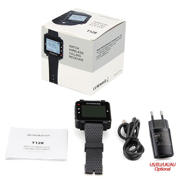 RETEKESS-sistema inalámbrico de llamadas para camarero, buscapersonas para restaurante, receptor de reloj T128, botón de llamada T117, servicio al cliente para cafetería