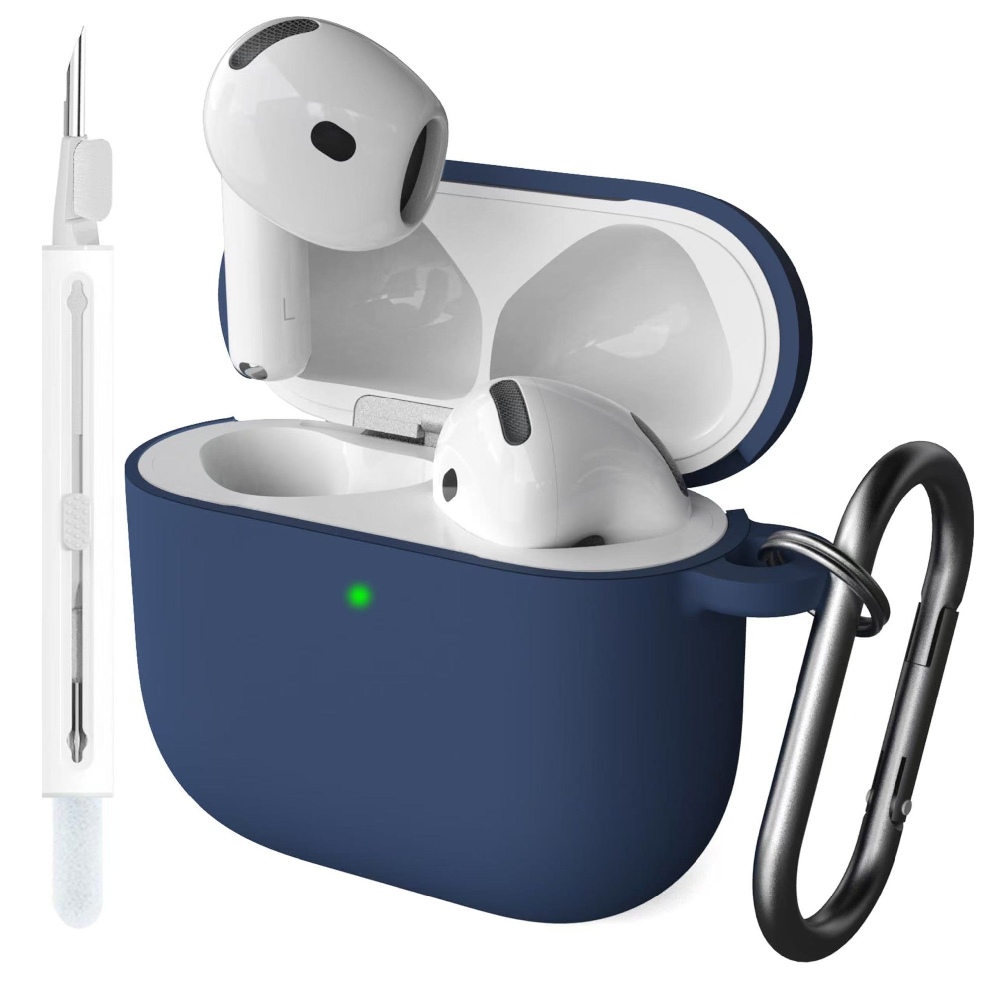 Funda AirPods 4 con kit de limpieza, funda protectora de silicona suave para Apple AirPods 4 generación para mujeres y hombres