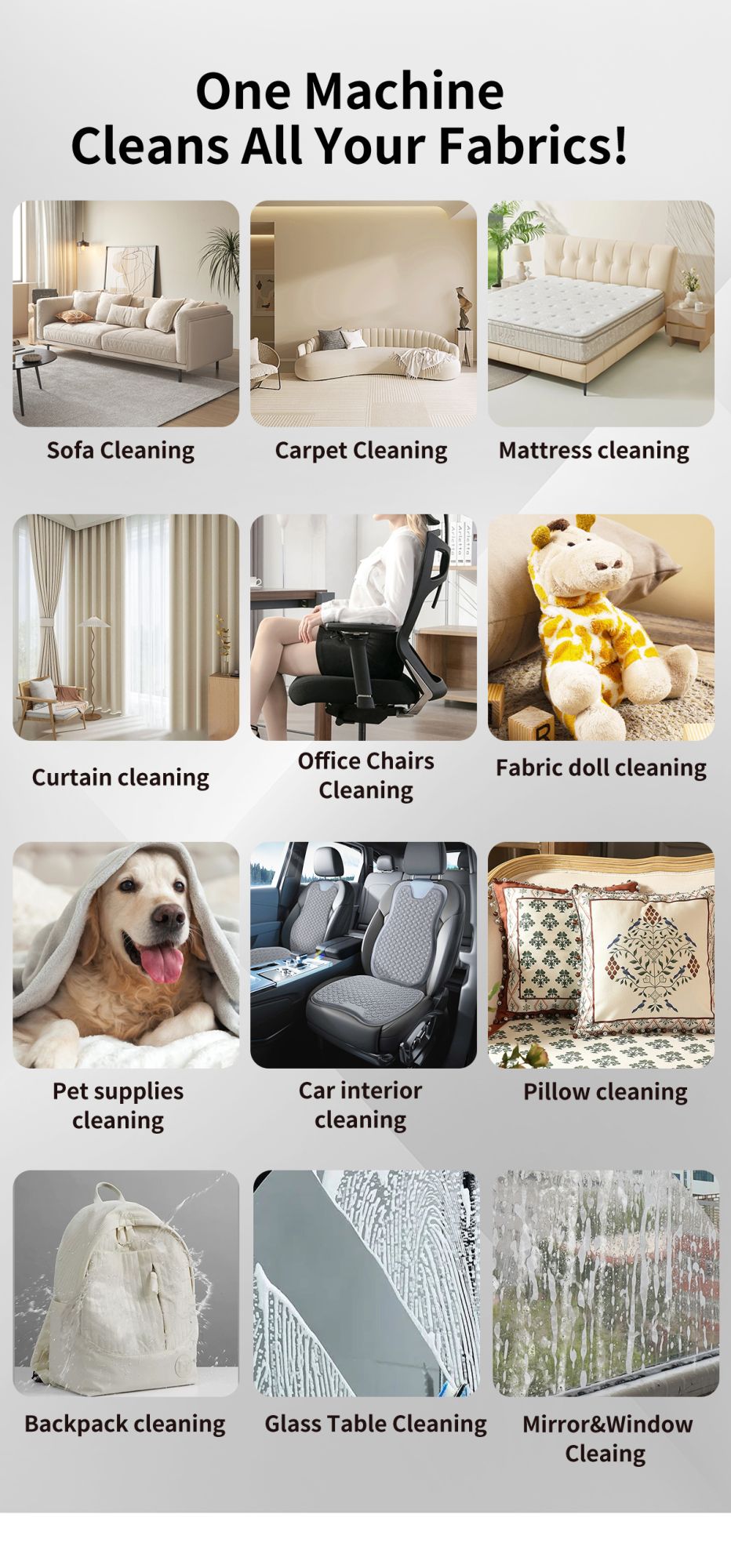 ABIR G80 Limpiador de Alfombras Portátil, Máquina de Limpieza de Manchas 15000PA, Aspiradora de Seco y Húmedo para Hogar: Sofás, Alfombras, Interior de Auto, Limpieza de Tejidos para Camas de Mascotas con Cubierta Auto