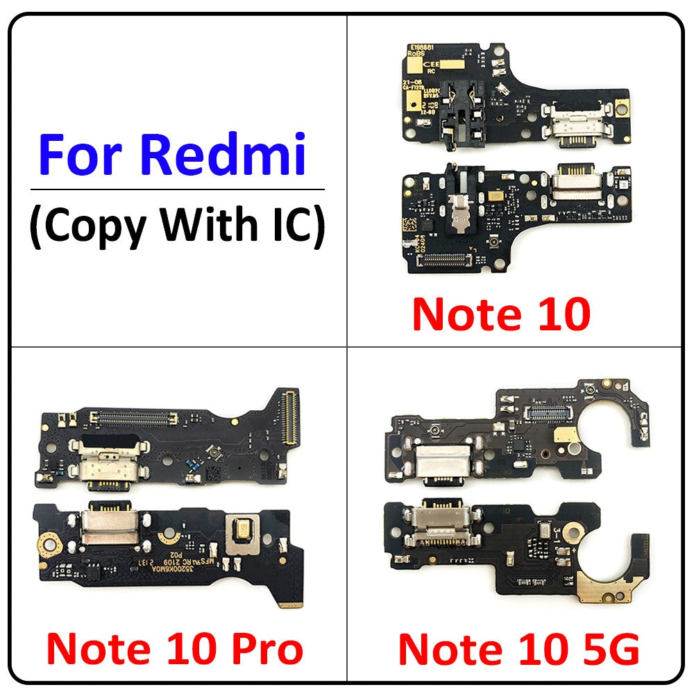 Placa de puerto de carga USB, conector de Cable flexible para Xiaomi Poco X3 M4 Pro M3 Redmi Note 7 8 8T 9S 9 10 10s 11 Pro 4G 5G, micrófono