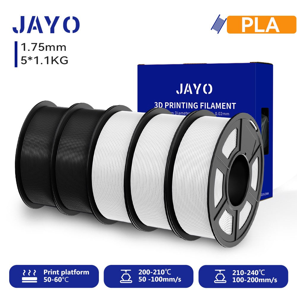 Filamento para Impresora 3D JAYO PETG/PLA/PLA PLUS, 1.75mm, 5.5KG, 100% Sin Burbujas, No Tóxico, Materiales de Impresión 3D para Impresora 3D y Bolígrafo 3D