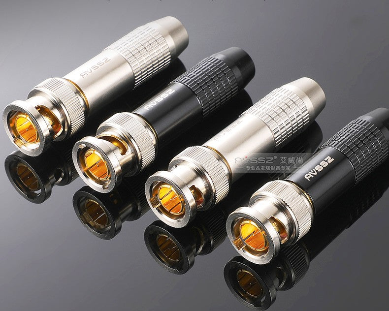 Enchufe macho y hembra Q9 de 75 ohm, HD-SDI digital de alta definición, fácil de soldar, conector BNC 2k, audio y vídeo, cámara HIFI, 1 unidad