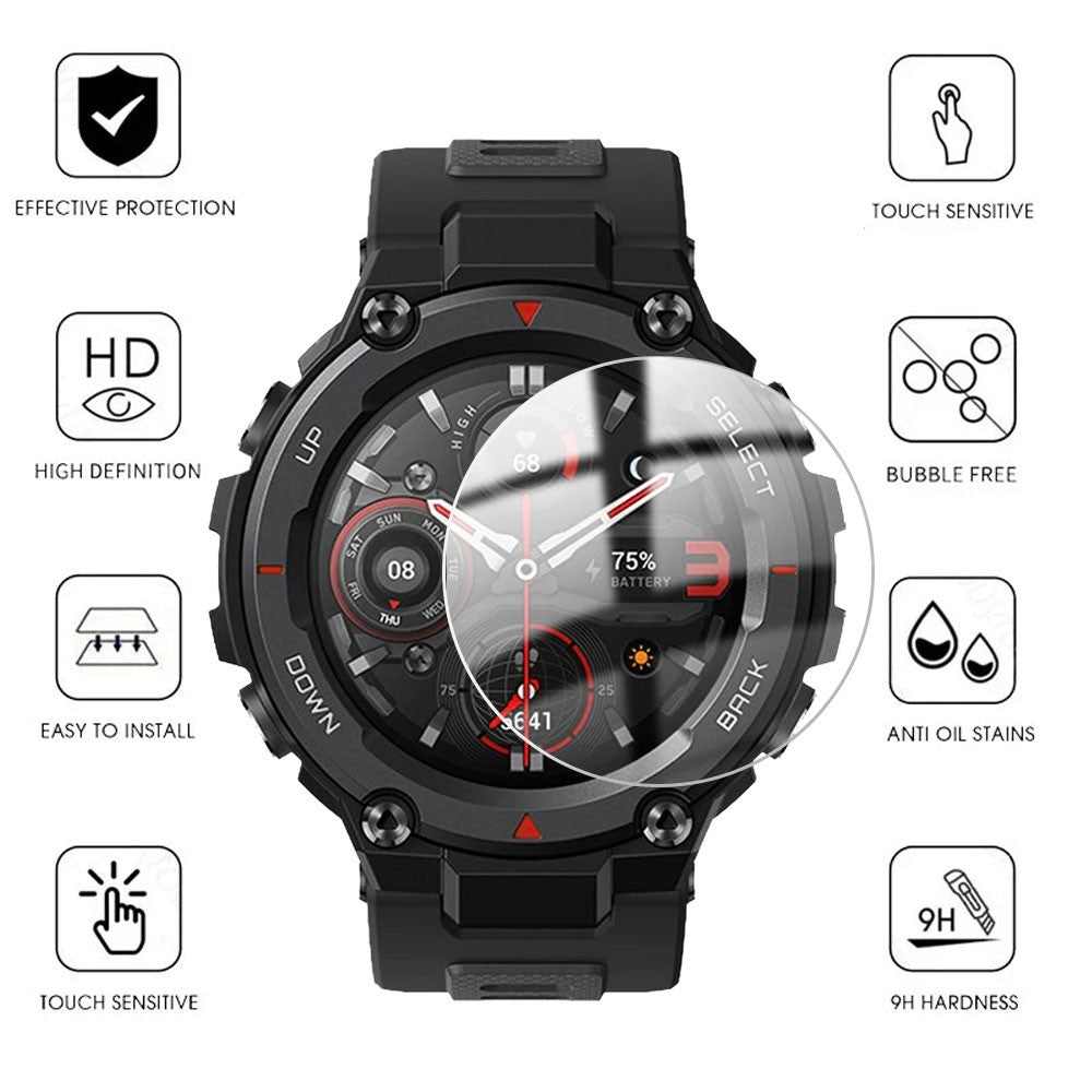 Funda 2 en 1 + película de vidrio templado para Huami Amazfit T Rex 2 TPU Protector de pantalla de PC y cubierta protectora de parachoques para Amazfit TRex2