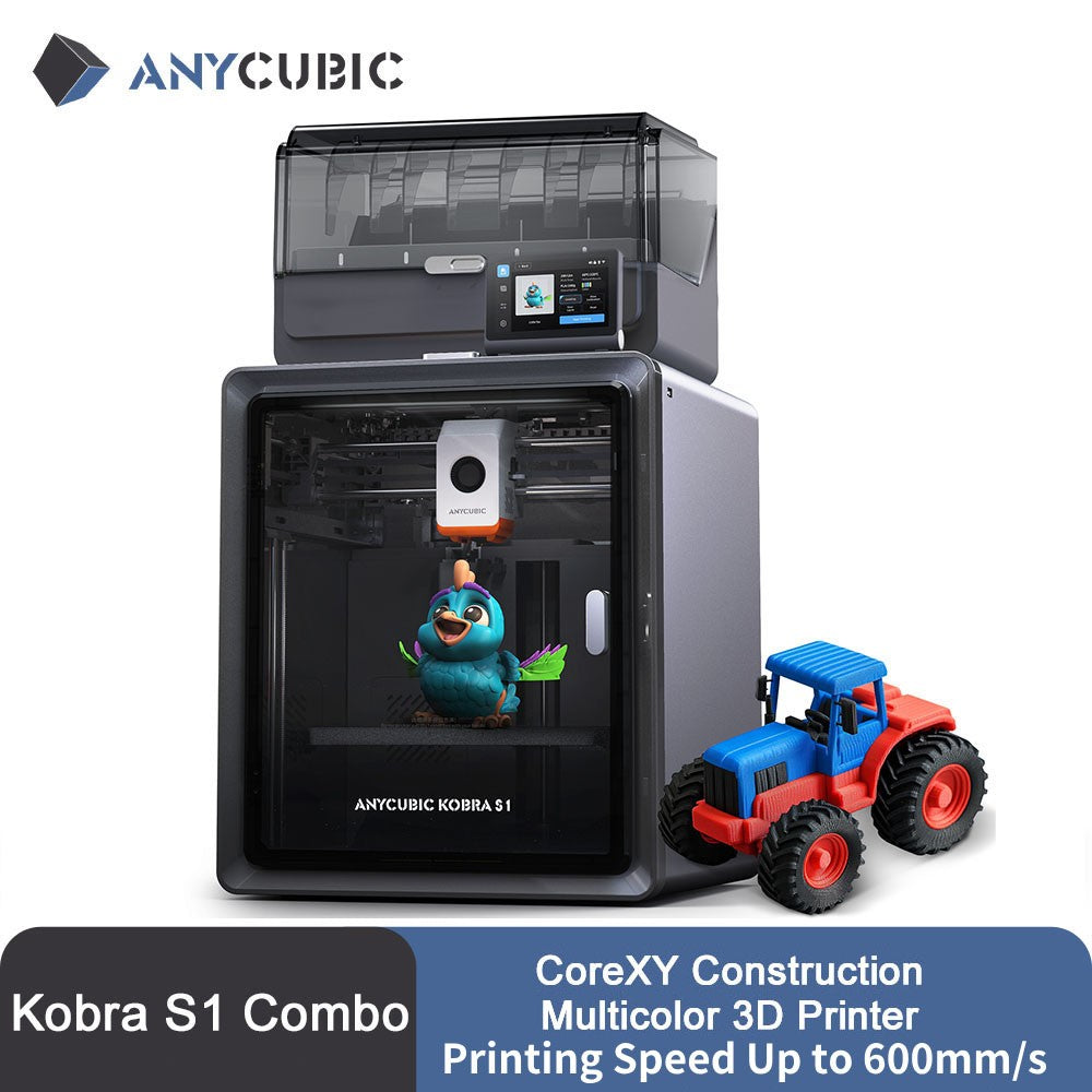 Anycubic Kobra S1 Combo impresora 3D multicolor núcleo de alta precisión XY estructura estable velocidad máxima ultrasilencioso 600 mm/s impresora 3D