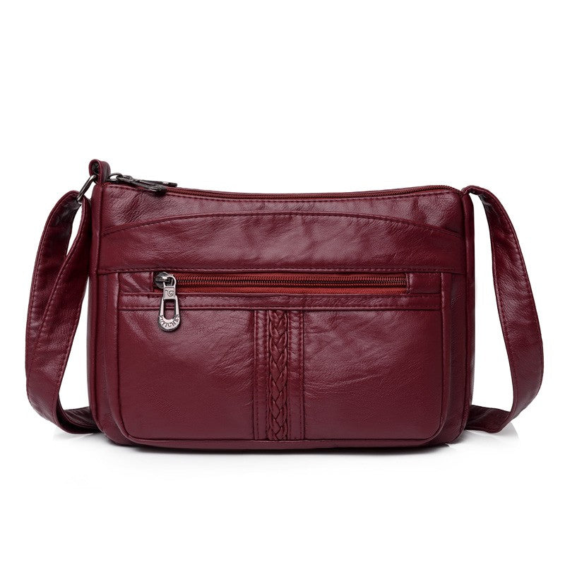 Bolso bandolera de Color liso que combina con todo, bolsos de hombro de alta capacidad para mujer, bolso de mano de piel sintética de alta calidad 2021