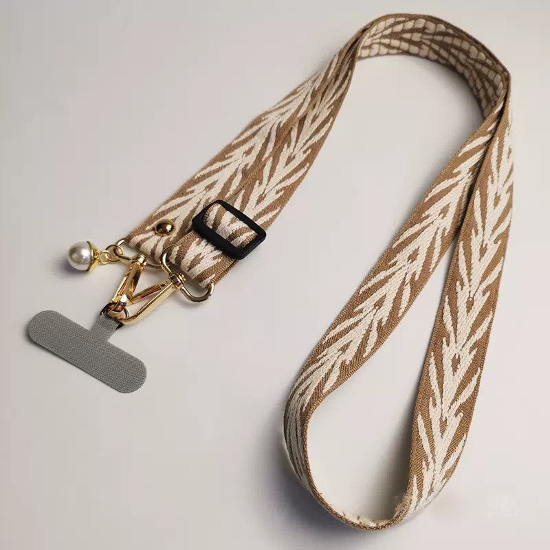 Cable colgante ajustable para teléfono móvil, estilo bordado Retro, con cuello extraíble, cordón colgante Universal para teléfono, 1 ud.