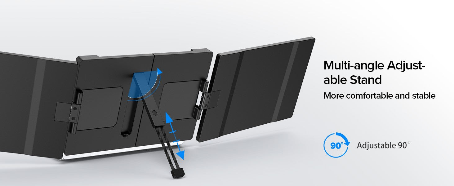 Extensor de pantalla triple EVICIV Swivel 2K de 14" para computadora portátil, bisagra giratoria única de 360° con rotación automática de 180°, monitor portátil QHD de 2240*1400 para computadora portátil de 13" a 17"