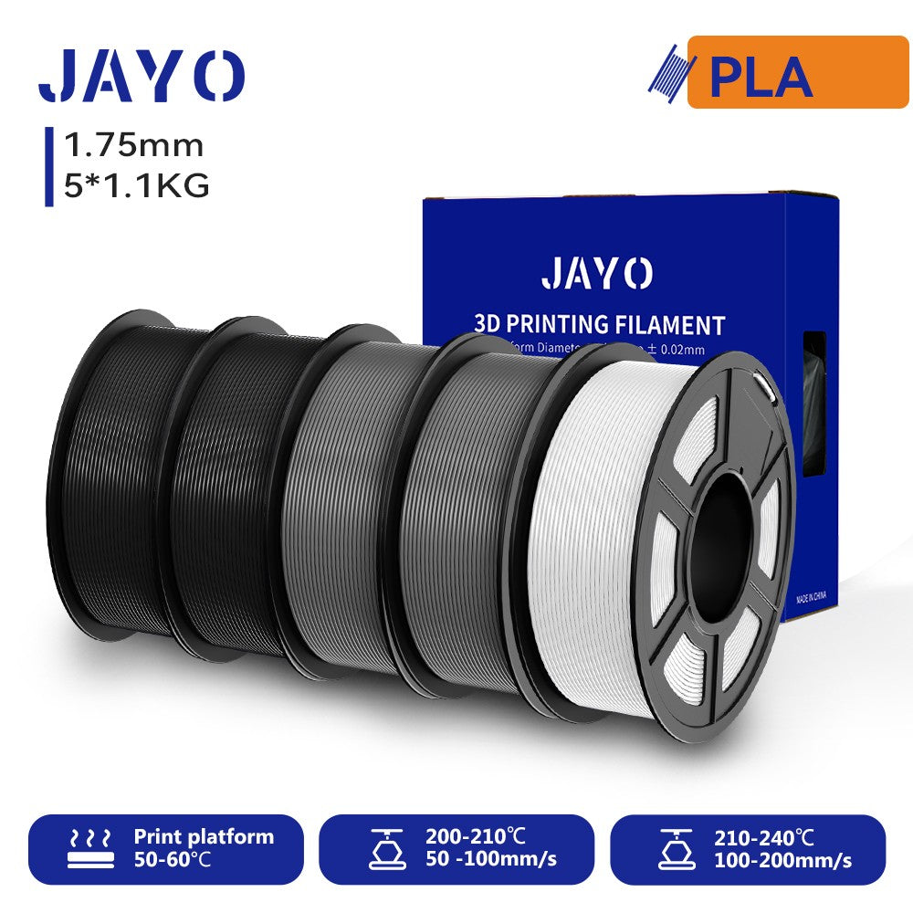Filamento para Impresora 3D JAYO PETG/PLA/PLA PLUS, 1.75mm, 5.5KG, 100% Sin Burbujas, No Tóxico, Materiales de Impresión 3D para Impresora 3D y Bolígrafo 3D