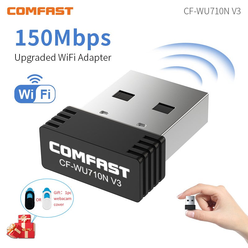Adaptador Wifi USB Comfast 150M 2.4G USB 2.0 Mini Adaptador de Red WiFi para Escritorio y Portátil Receptor Wi-Fi Dongle Compatible con Win 7/8/10/11