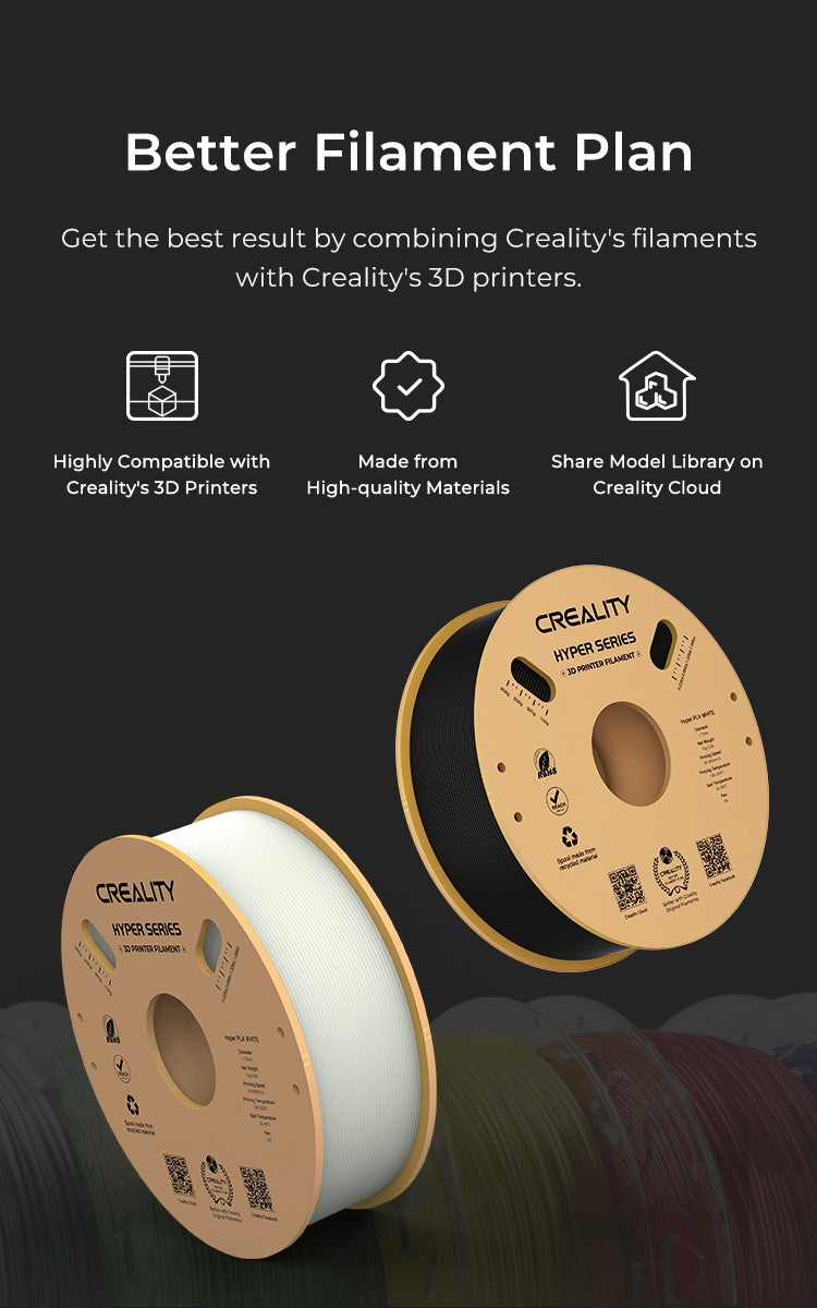 Filamento Creality PLA Pro Hyper PLA Filamento de impresora 3D de alta velocidad 1,75 mm 1 kg para Creality K1/K1 Max/Ender-5 S1
