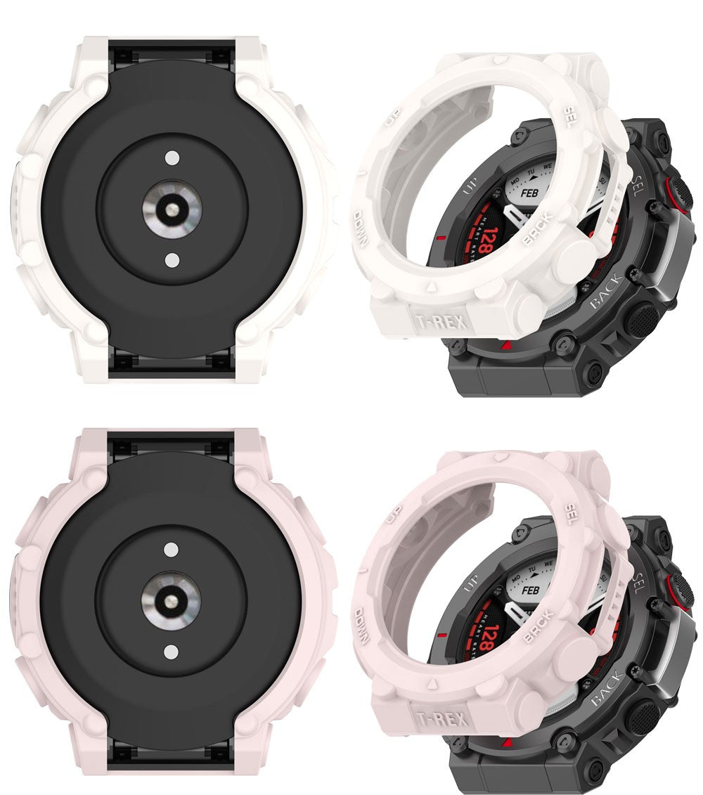 Funda 2 en 1 + película de vidrio templado para Huami Amazfit T Rex 2 TPU Protector de pantalla de PC y cubierta protectora de parachoques para Amazfit TRex2