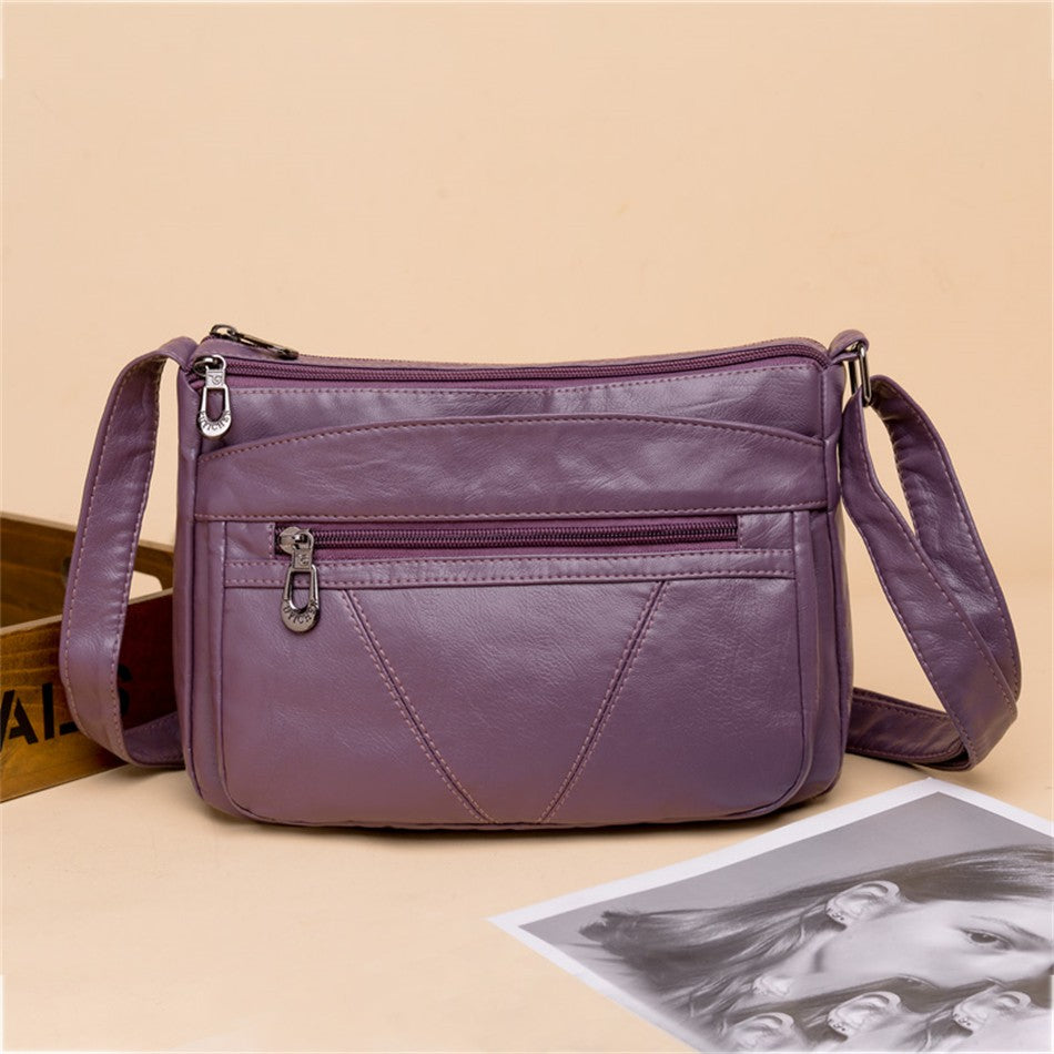 Bolso bandolera de Color liso que combina con todo, bolsos de hombro de alta capacidad para mujer, bolso de mano de piel sintética de alta calidad 2021