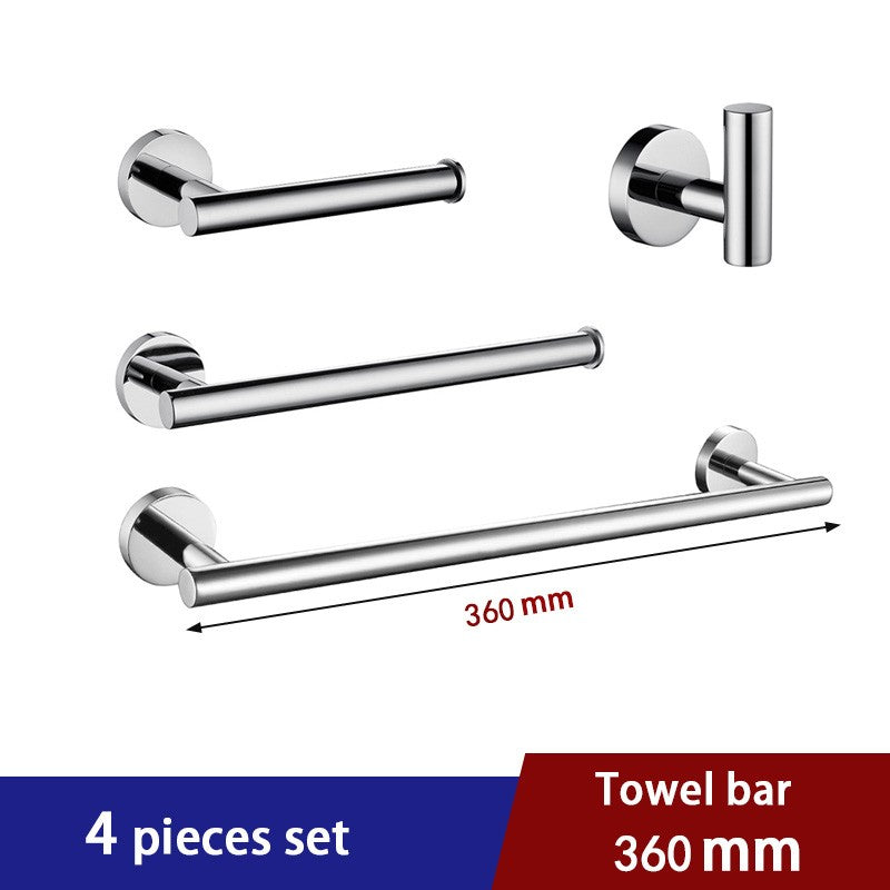 Juego de accesorios de baño con espejo brillante, barra de toalla redonda, soporte de papel higiénico, anillo de toalla, gancho para bata, bricolaje de acero inoxidable