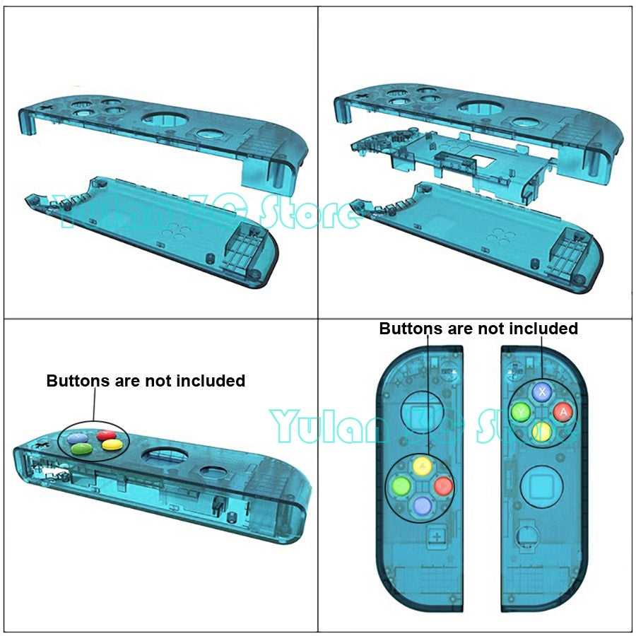 Nuevo NIntend Switch, carcasa de repuesto DIY, funda transparente para consola Nintendo Switch, accesorios de juego Joycon derecho e izquierdo
