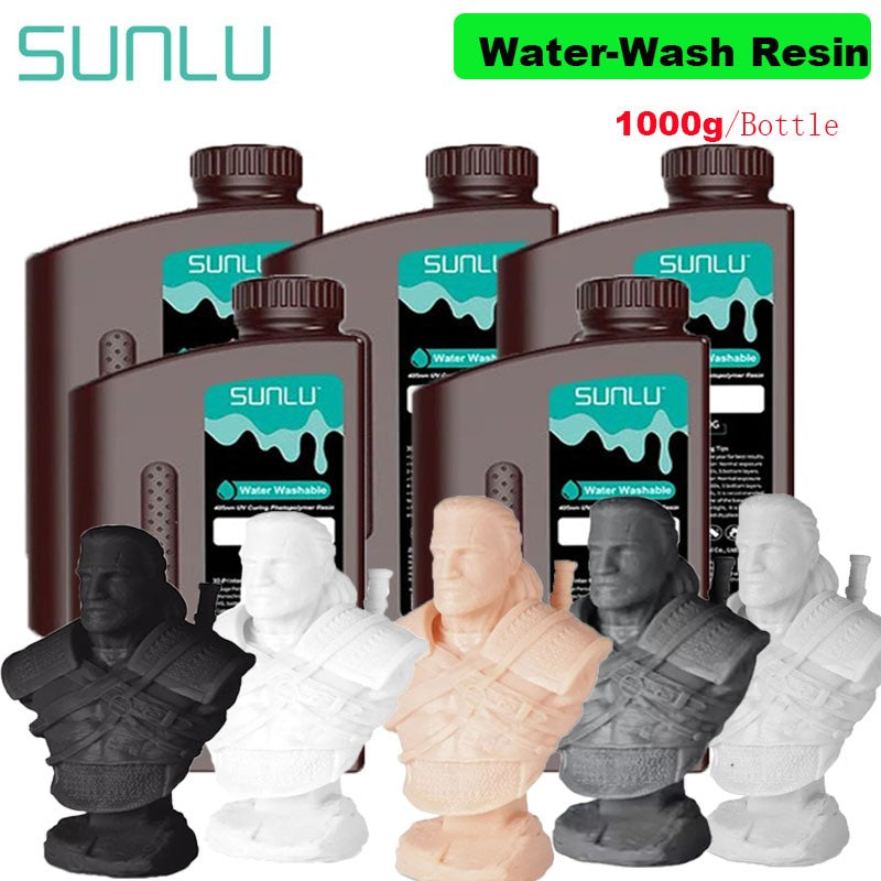 SUNLU 5KG estándar/resina 3D de lavado de agua 405nm resina UV para la mayoría de los materiales de impresora 3D SLA/DLP/LCD sensible a los rayos UV 1kg