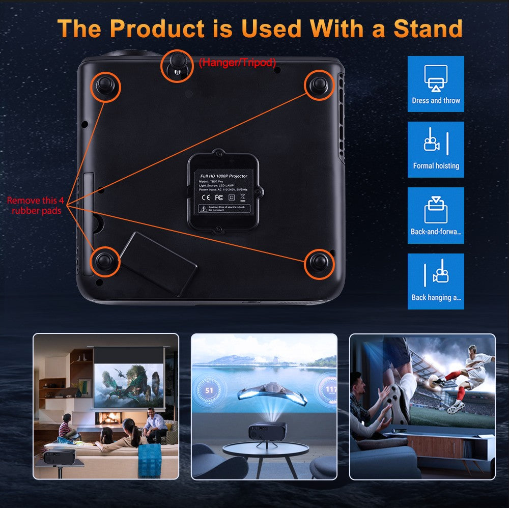 Proyector ThundeaL Full Auto HD 1080P WiFi 6 Android TD97 Pro TD97Pro Proyector