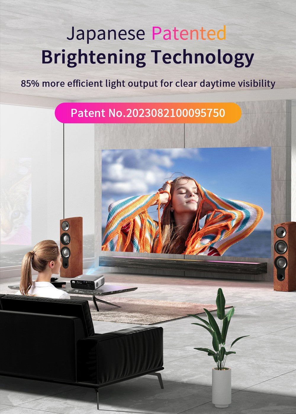 Proyector de Cine en Casa 4K WiFi Android 5G Full HD 1080P, Proyector de Video para Uso Diurno, 3800 ANSI