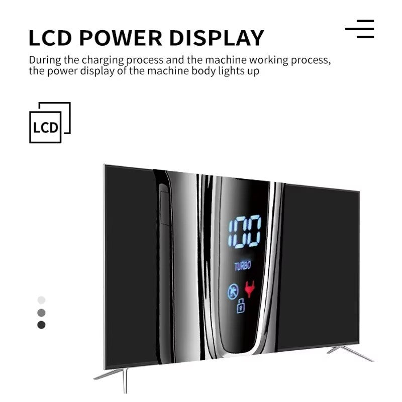 Kemei-cortadora de pelo KM-1990 para hombre, dispositivo profesional con pantalla LED, ajustable