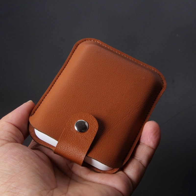 Funda de cuero con funda para banco de energía para iPhone 13, funda para batería externa Magsafe